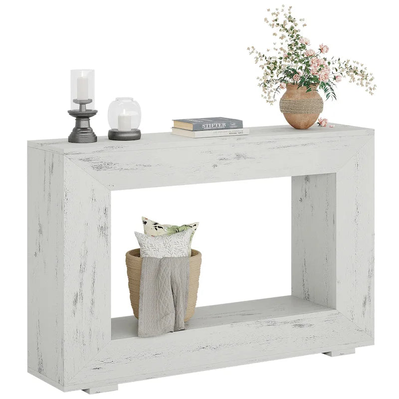 Tavolo Consolle Stretto da 47 Pollici con Contenitore per Ingresso Soggiorno - 47,24 L x 29,1 H x 11,81 P