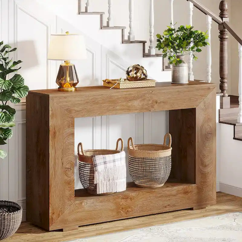 Tavolo Consolle Stretto da 47 Pollici con Contenitore per Ingresso Soggiorno - 47,24 L x 29,1 H x 11,81 P