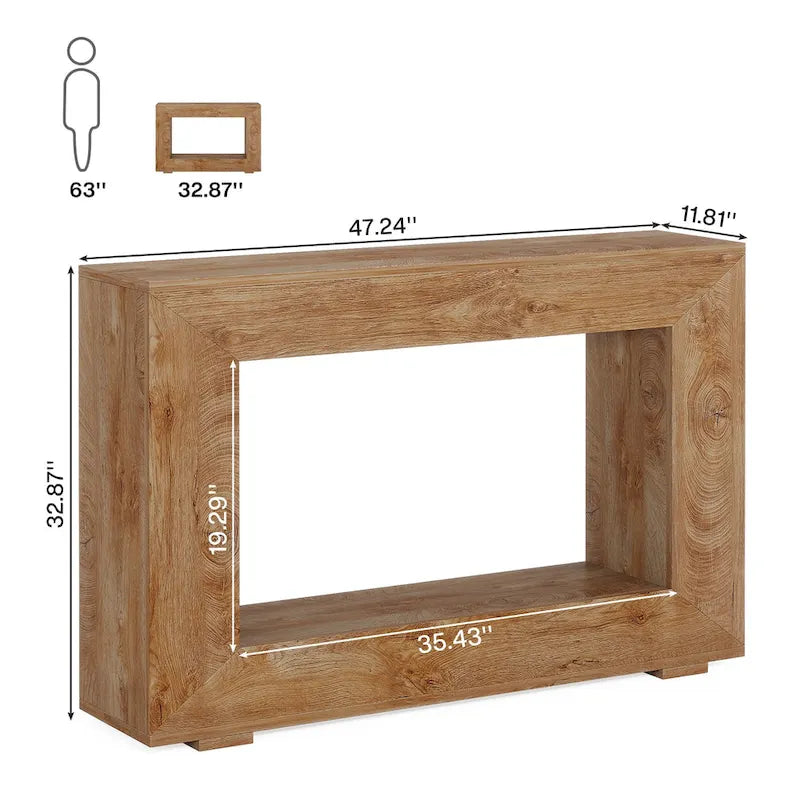 Tavolo Consolle Stretto da 47 Pollici con Contenitore per Ingresso Soggiorno - 47,24 L x 29,1 H x 11,81 P