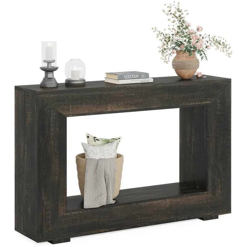 Tavolo Consolle Stretto da 47 Pollici con Contenitore per Ingresso Soggiorno - 47,24 L x 29,1 H x 11,81 P