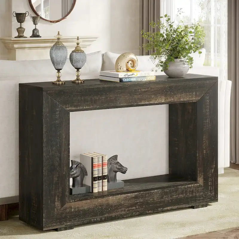 Tavolo Consolle Stretto da 47 Pollici con Contenitore per Ingresso Soggiorno - 47,24 L x 29,1 H x 11,81 P