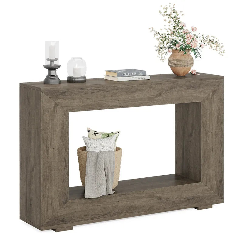 Tavolo Consolle Stretto da 47 Pollici con Contenitore per Ingresso Soggiorno - 47,24 L x 29,1 H x 11,81 P