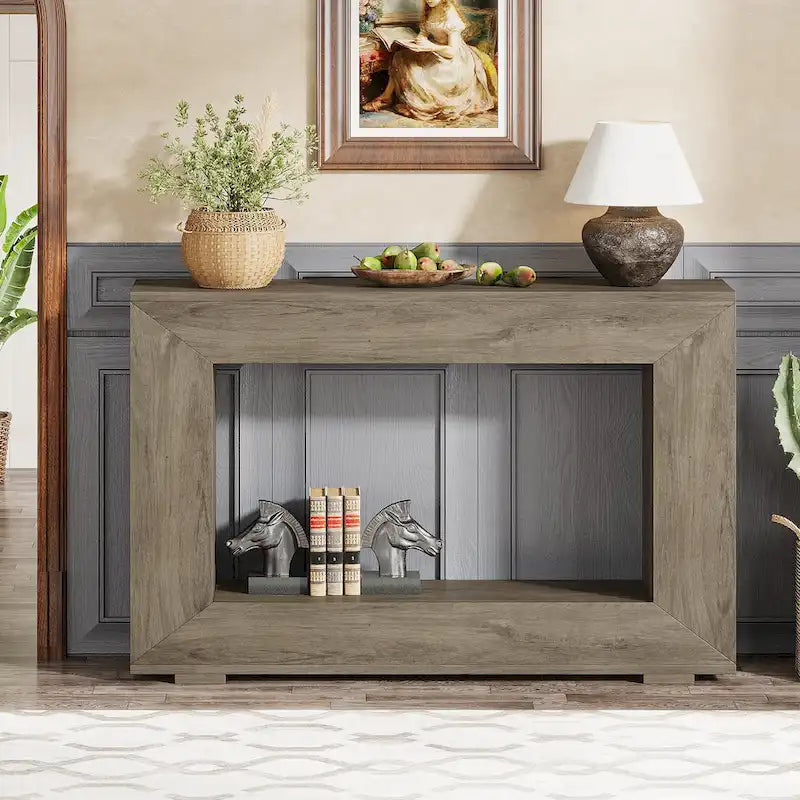Tavolo Consolle Stretto da 47 Pollici con Contenitore per Ingresso Soggiorno - 47,24 L x 29,1 H x 11,81 P