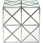 Tavolino d'appoggio con specchio in vetro - Argento - Roche River Decor