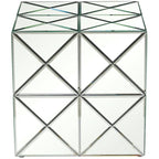 Tavolino d'appoggio con specchio in vetro - Argento - Roche River Decor