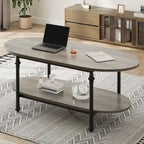 Oval Coffee Table Unique Tea Table 47.2 Mid Century Cocktail Table