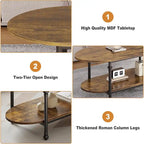 Oval Coffee Table Unique Tea Table 47.2 Mid Century Cocktail Table