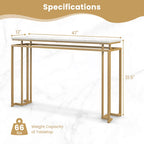 Costway Tavolo console moderno da ingresso con ripiano in finto marmo da 47 pollici - Vedi dettagli