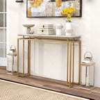 Costway Tavolo console moderno da ingresso con ripiano in finto marmo da 47 pollici - Vedi dettagli