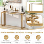 Costway Tavolo console moderno da ingresso con ripiano in finto marmo da 47 pollici - Vedi dettagli