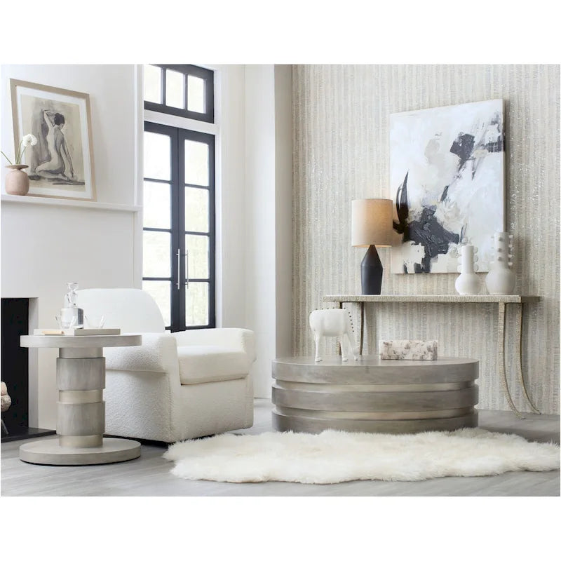 Consolle in metallo con piano in marmo Hooker Furniture 628-85669-00 Sabre 14" di larghezza
