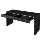 Curved Wooden Entryway Console Table with Storage, 2 Drawers, Rustic