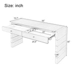 Curved Wooden Entryway Console Table with Storage, 2 Drawers, Rustic