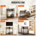 Consolle in Rattan Mezzaluna con Cassetti e Anta Scorrevole - 81 x 40 x 82 cm