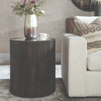 Tavolino d'appoggio con specchio, modello "Drum End Accent" - 25 - Nero