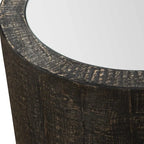 Tavolino d'appoggio con specchio, modello "Drum End Accent" - 25 - Nero