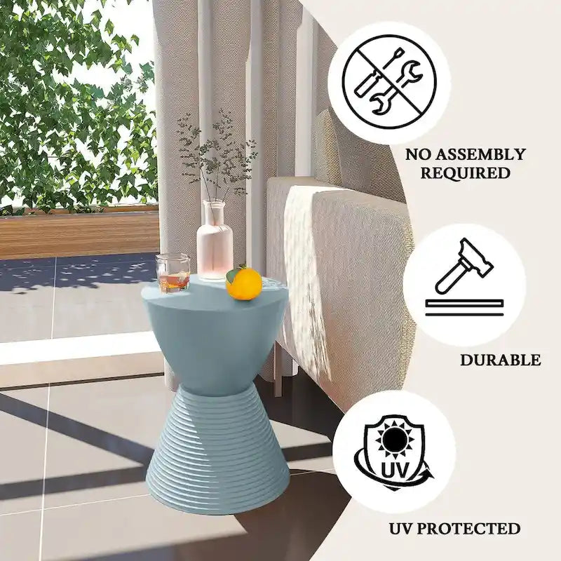 Boyd Round Side Table Ribbed Design Base Accent End Table with Removable Lid for Living Room & Bedroom