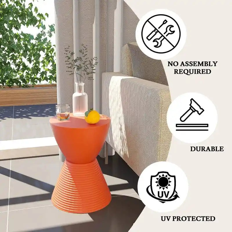 Boyd Round Side Table Ribbed Design Base Accent End Table with Removable Lid for Living Room & Bedroom