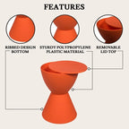 Boyd Round Side Table Ribbed Design Base Accent End Table with Removable Lid for Living Room & Bedroom