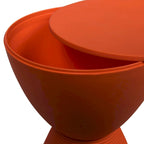 Boyd Round Side Table Ribbed Design Base Accent End Table with Removable Lid for Living Room & Bedroom