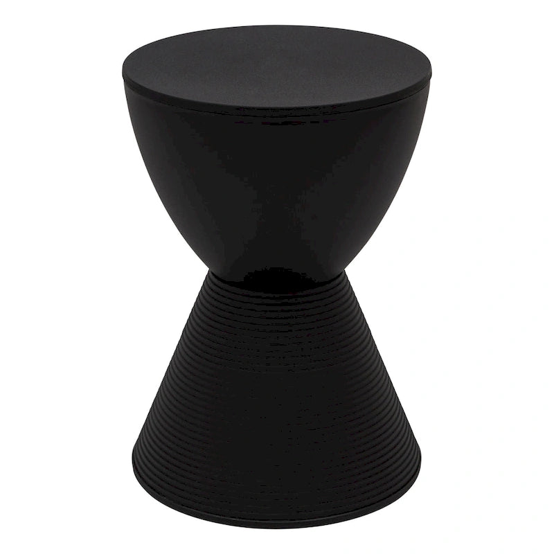 Boyd Round Side Table Ribbed Design Base Accent End Table with Removable Lid for Living Room & Bedroom