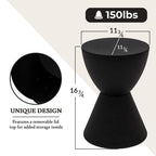 Boyd Round Side Table Ribbed Design Base Accent End Table with Removable Lid for Living Room & Bedroom