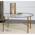 Tavolino da caffè Uttermost Vitya con piano in vetro e gambe in metallo