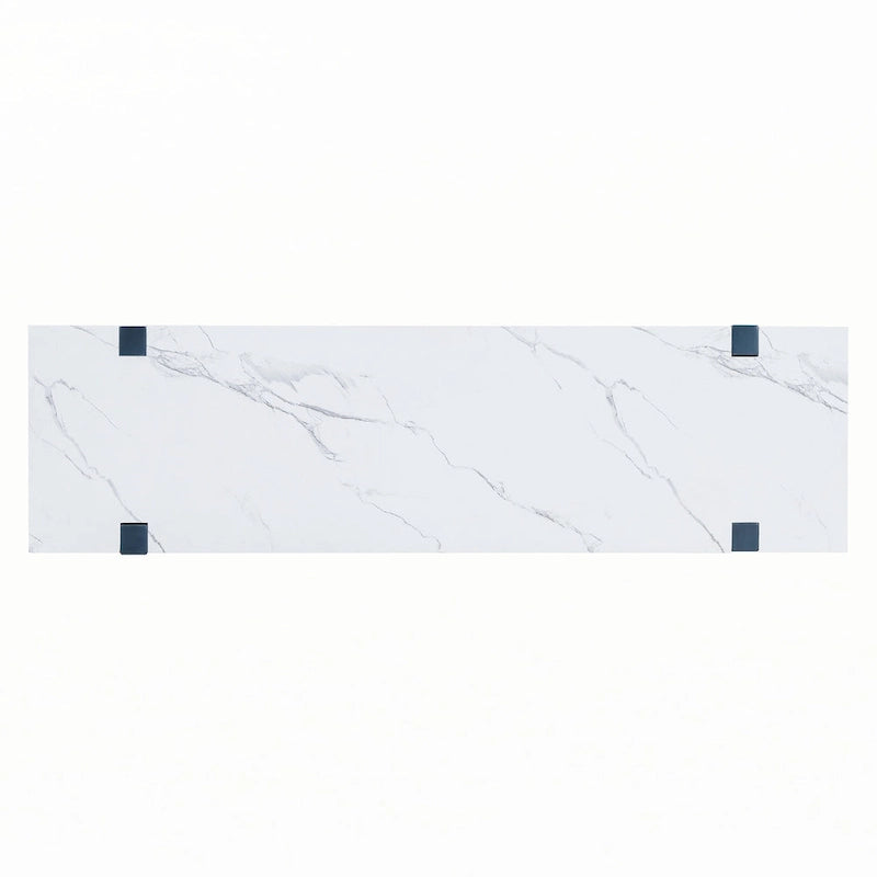 Consolle stretta con ripiano effetto marmo (blu scuro)