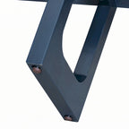 Consolle stretta con ripiano effetto marmo (blu scuro)