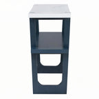 Consolle stretta con ripiano effetto marmo (blu scuro)