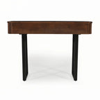 Consolle in Legno Massello con Design Scanalato, Miele e Nero