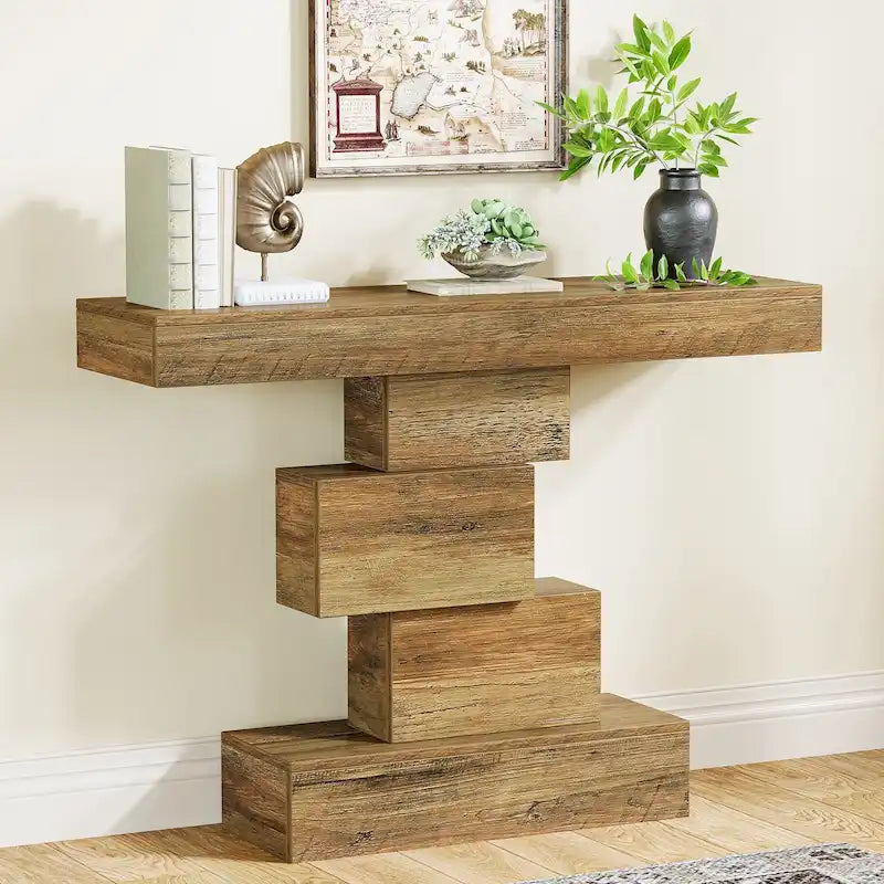 Tavolo consolle industriale in legno da 42 pollici per l'ingresso del soggiorno - 11,8P x 42,5L x 31,5A