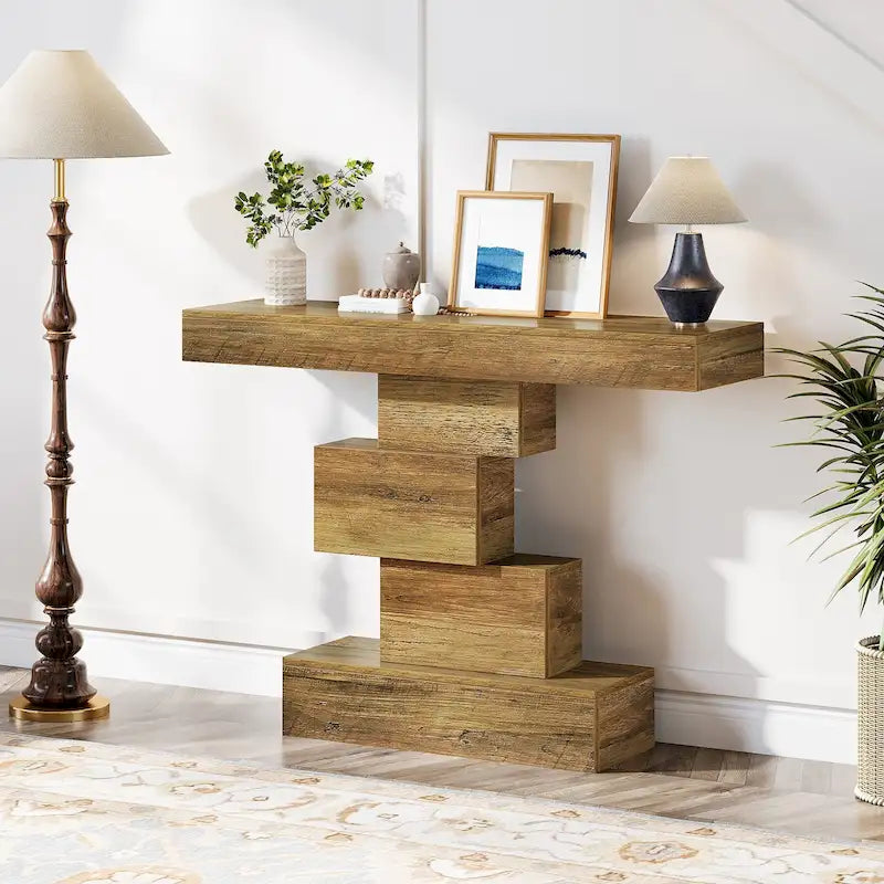 Tavolo consolle industriale in legno da 42 pollici per l'ingresso del soggiorno - 11,8P x 42,5L x 31,5A