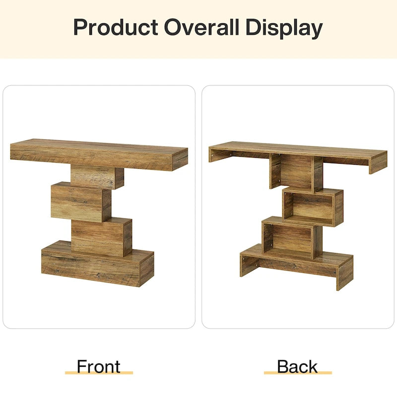 Tavolo consolle industriale in legno da 42 pollici per l'ingresso del soggiorno - 11,8P x 42,5L x 31,5A
