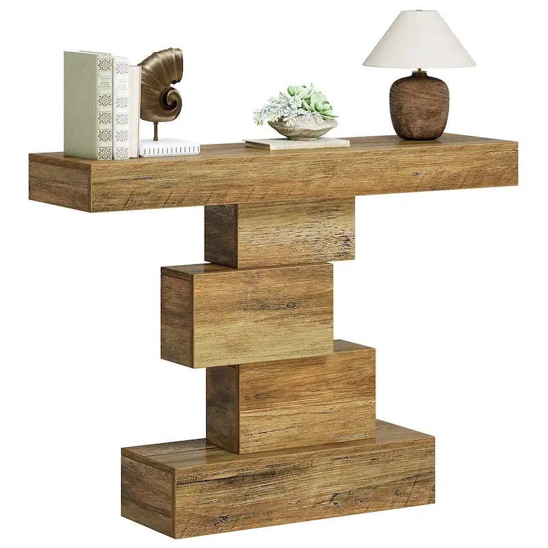 Tavolo consolle industriale in legno da 42 pollici per l'ingresso del soggiorno - 11,8P x 42,5L x 31,5A