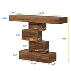 Tavolo consolle industriale in legno da 42 pollici per l'ingresso del soggiorno - 11,8P x 42,5L x 31,5A