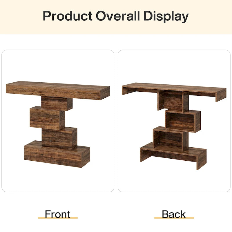 Tavolo consolle industriale in legno da 42 pollici per l'ingresso del soggiorno - 11,8P x 42,5L x 31,5A