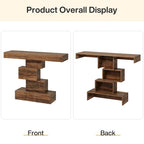 Tavolo consolle industriale in legno da 42 pollici per l'ingresso del soggiorno - 11,8P x 42,5L x 31,5A