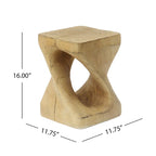 MGO Twist Shape Side Table, Wood-like Texture