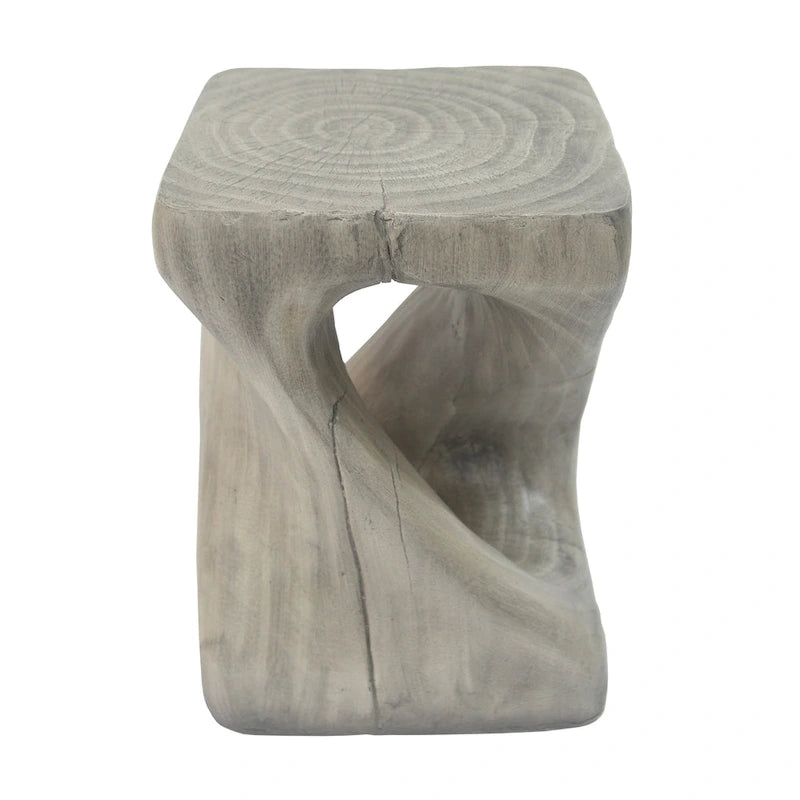 MGO Twist Shape Side Table, Wood-like Texture