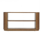 Versatile Slim Console Table with Open Shelf and Stylish Wood Grain for Living Room