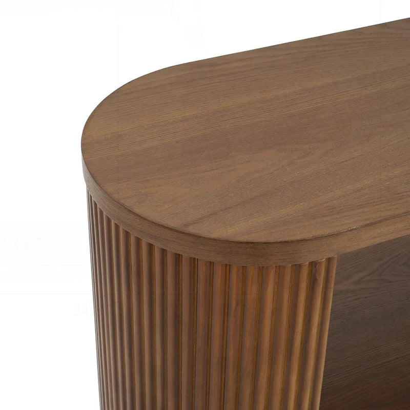 Versatile Slim Console Table with Open Shelf and Stylish Wood Grain for Living Room