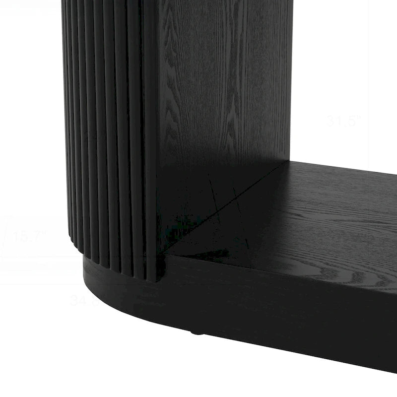 Versatile Slim Console Table with Open Shelf and Stylish Wood Grain for Living Room