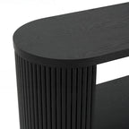 Versatile Slim Console Table with Open Shelf and Stylish Wood Grain for Living Room