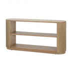 Versatile Slim Console Table with Open Shelf and Stylish Wood Grain for Living Room