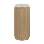 Versatile Slim Console Table with Open Shelf and Stylish Wood Grain for Living Room