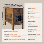 Tavolino da divano in truciolato di legno naturale con cassetto e presa di corrente - 60,9 cm L x 35,6 cm P x 61 cm H