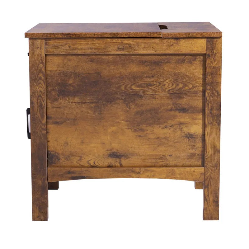 Tavolino da divano in truciolato di legno naturale con cassetto e presa di corrente - 60,9 cm L x 35,6 cm P x 61 cm H