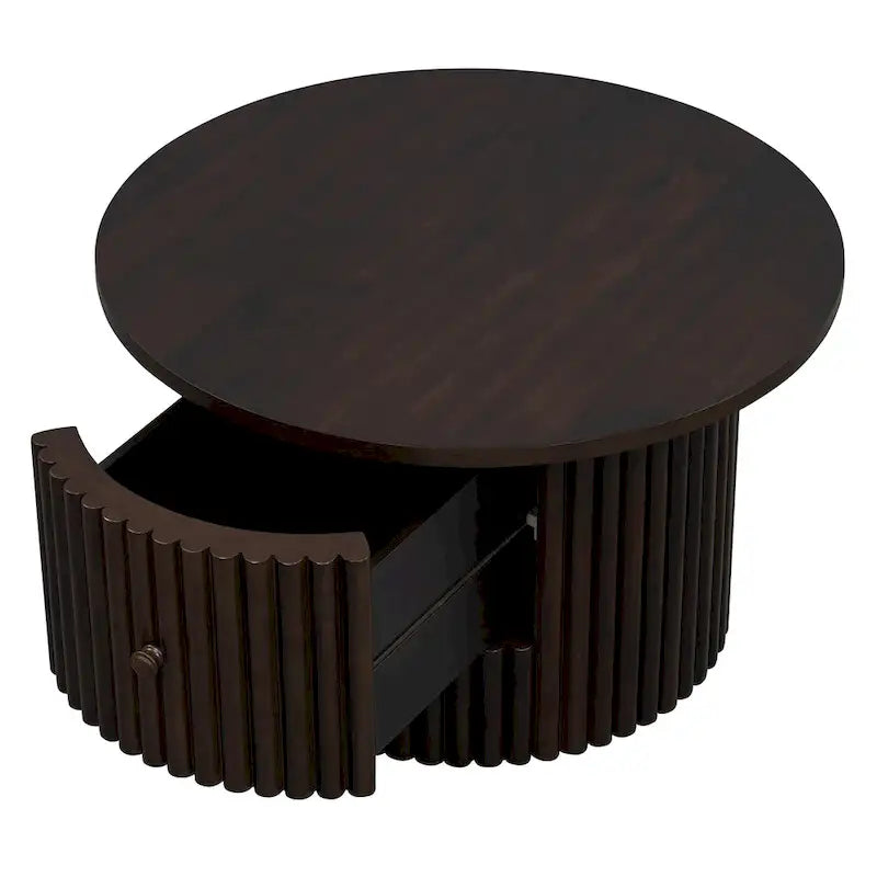 Tavolino da caffè in MDF da 30,5" con cassetto e base a doghe