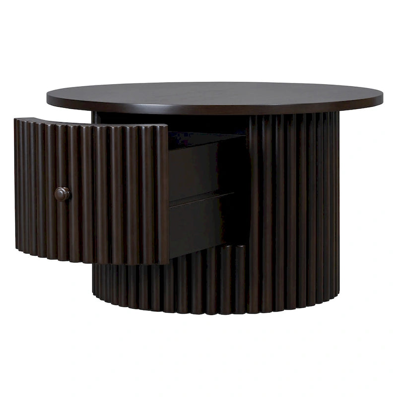 Tavolino da caffè in MDF da 30,5" con cassetto e base a doghe